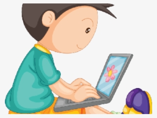 Laptop Clipart Boy - Boy With Laptop