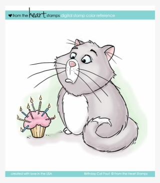 Birthday Cat Pout - Cartoon