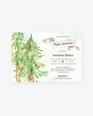 Winter Forest Baby Shower Invitation Gender Neutral - Baby Shower
