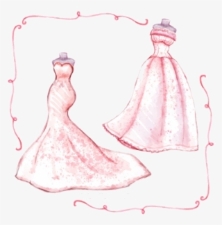 Bride Painting Transprent Png Free Download Pink - Wedding Dress