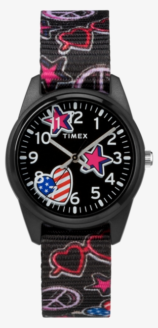 Kids Analog 32mm Nylon Strap Watch Black Large - Timex T Series Chronograph
