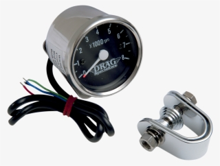 Drag Specialties 8000 Rpm Chrome Electronic Tachometer - Drag Specialties | Tach Elec 2.4"blk Bulb Lt | 0