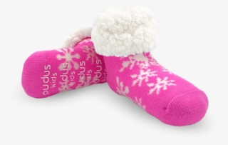 Pink Snowflake - Kids - Pudus Slipper Socks