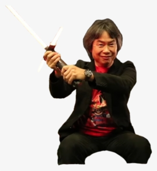 Shigeru Miyamoto With Lightsaber - Miyamoto Lightsaber
