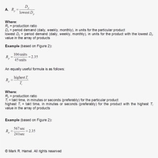 It Bears Repeating, Don't Sweat The Math If The Ratios - Production Leveling