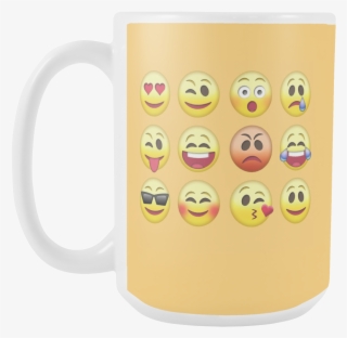 White 15oz Mug 12 Set Emoji Mug - Emoji