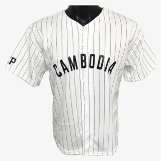 Image Of Rep Cambodia Pin Striped Baseball Jersey - Pin Stripes