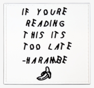 If Youre Reading This Its Too Late Harambe - Calligraphy