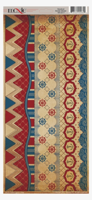 Moxxie Nautical Borders 6"x12" Sticker 10pc