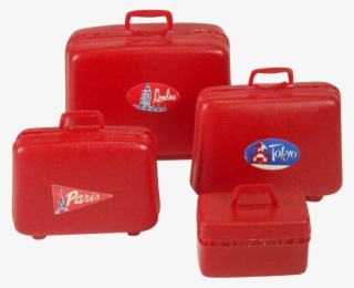 1963 Vintage Red Samsonite Silhouette Luggage Suitcase - Medical Bag