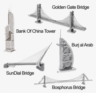 Set Of 2 Metal Earth 3d Laser Cut Building Models: