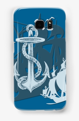 'pirate Ships & Anchor White Silhouette' Samsung Galaxy - Black Bart Pirate Ship - Highest Quality Wall Decal