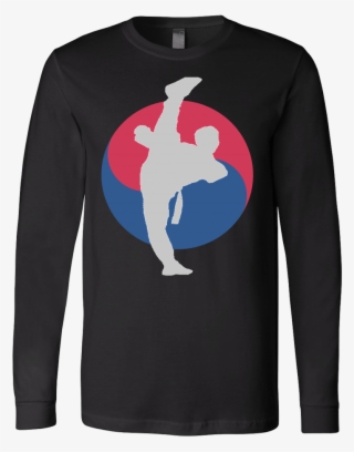 Martial Art T-shirt, Long Sleeve, Black, With Taekwondo - Martial Art T-shirt Long Sleeve