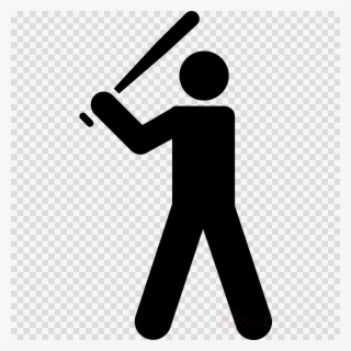 Baseball Symbol Png Clipart Baseball Bats Clip Art - Stick Figure Playing Baseball