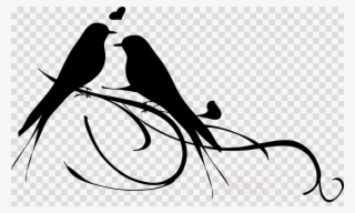 Love Bird On Branch Silhouette Clipart Lovebird Clip - Bird On Brabch Silhouette