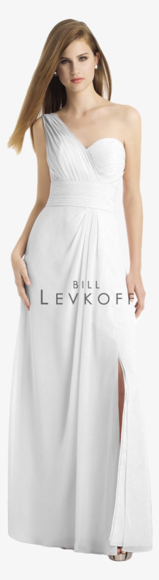 Bill Levkoff 749 Chiffon Gown With One Wide Shoulder - Bridesmaid