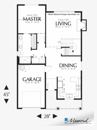 Main Floor Plan Of Mascord Plan - Planos De Casas En Esquina