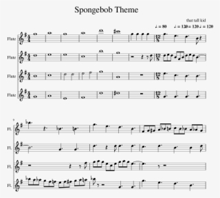 Print - Spongebob Theme For Flutes