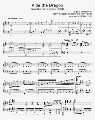 Shrek 2001 Ost 'ride The Dragon' Sheet Music For Piano - Piano