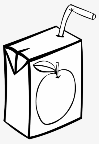 Apple Juice Outline Lineart - Juice Black And White