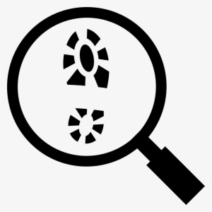 Footprint And Magnifying Glass - Icon