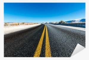 Yellow Dividing Line On Asphalt Road Sticker • Pixers®