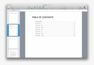 The Completed Pages Document - Table Of Contents