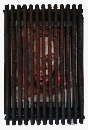 Mm • Red Girl Barred • 12x 18 • Watercolor Behind Found - Watercolor Painting