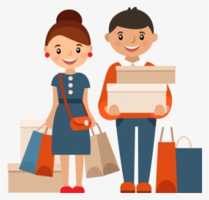 Happy Customer Clipart - Male Shoppers Icon
