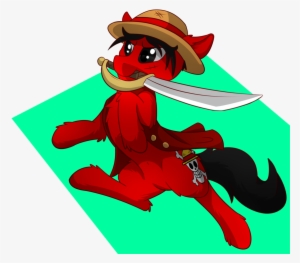 Whyena, Crossover, Hat, Monkey D Luffy, Mouth Hold, - Luffy D Monkey Pony