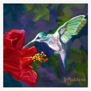 Hummingbird & The Hibiscus Glass Trivet - Madaras Gallery