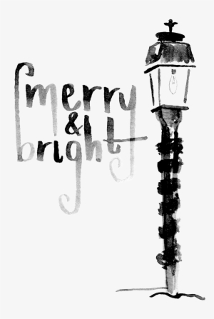 Merry Bright Streetlamp - Monochrome