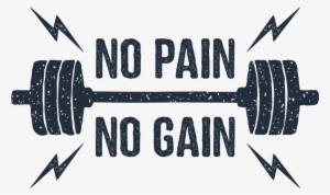 Hand Drawn Barbell - No Pain No Gain Shut Up And Train