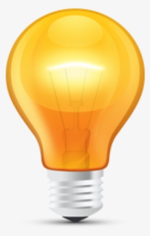 Psd Glossy Orange Light Bulb - Light Bulb With Transparent Background
