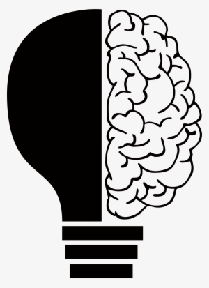 Brain Light Bulb By Elisa Riva Big - Brain Light Bulb Png