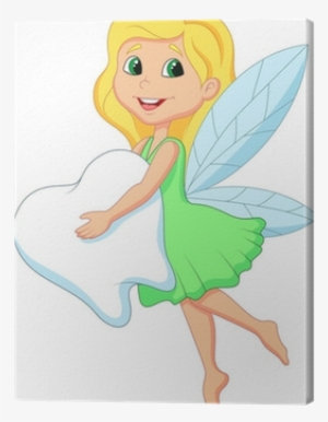 Illustration Of A Cute Tooth Fairy Flying With Tooth - Tooth