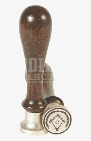 Masonic Wax Sealing Stamp - Timbro Con Croce Templare In Lega Metallica E Legno