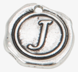 Silver Wax Seal "j" Charm - Sealing Wax