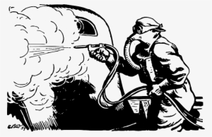 Black, Paint, Man, Car, Person, White, Cartoon, Logo - Spray Painting Cars