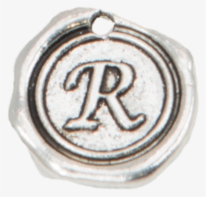 Silver Wax Seal "r" Charm - Emblem