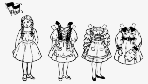 Clip Art - Paper Doll Clipart Black And White