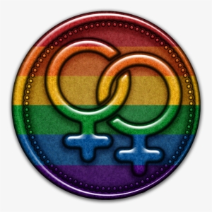 A Round, Lesbian Pride, Female Gender Symbol Impression - Emblem