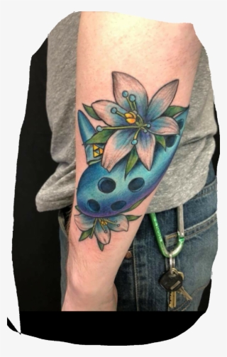 Ocarina Of Time In Silent Princess Flowers - Silent Princess Flower Tattoo
