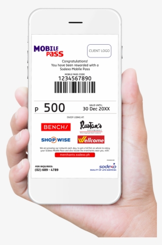 Sample Mobile Pass As Seen Via E-mail - Sodexo Mobile Pass Code
