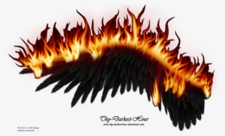 Wings Png And Bg - Black Wings On Fire