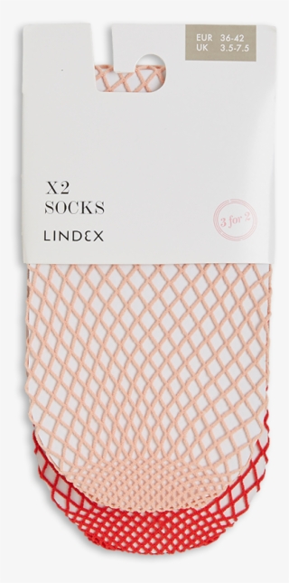 2-pack Fishnet Socks Orange - Bag