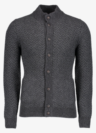 Chevron Mock Cardigan Black/charcoal