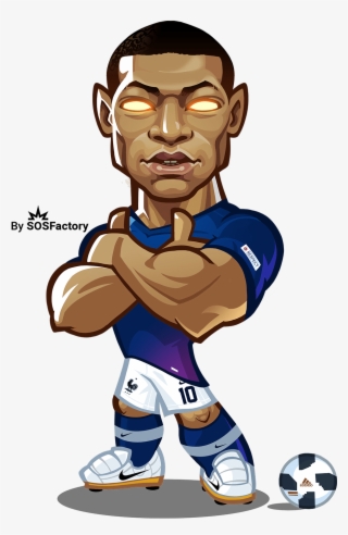 Clipart Transparent Stock Cr7 Drawing Easy - Dibujos De Kylian Mbappe