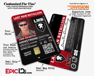 Last Man Batallion 'the Division' Soldier Id Badge - Breakfast Club Inspired Brian Johnson Student Id