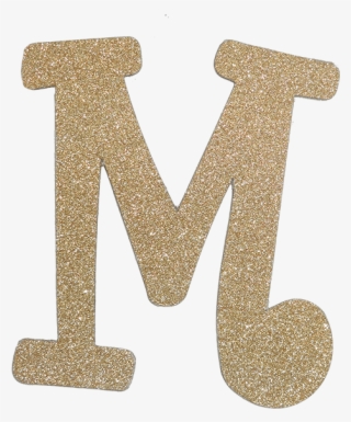 Diamond Letter M Gold - Gold Glitter Letter M